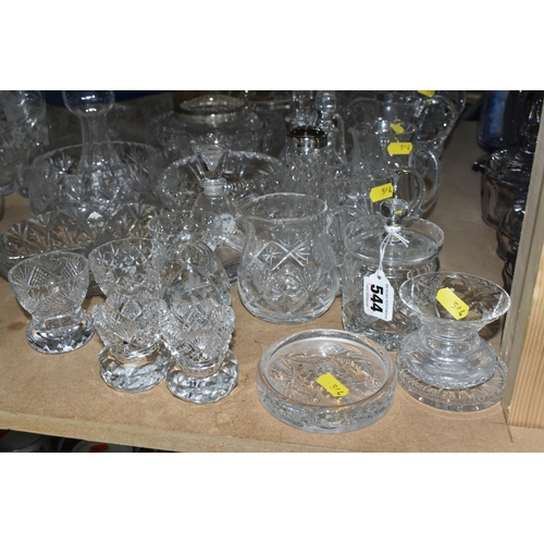 544 - A LARGE QUANTITY OF CUT CRYSTAL AND GLASSWARE, comprising a David Whyman glass vase depicting a nigh... 