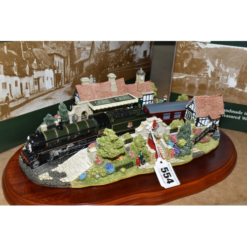 554 - TWO BOXED LILLIPUT LANE SCULPTURES, comprising a 'Bluebell Line' Illuminated Snow Cottage, code L279... 