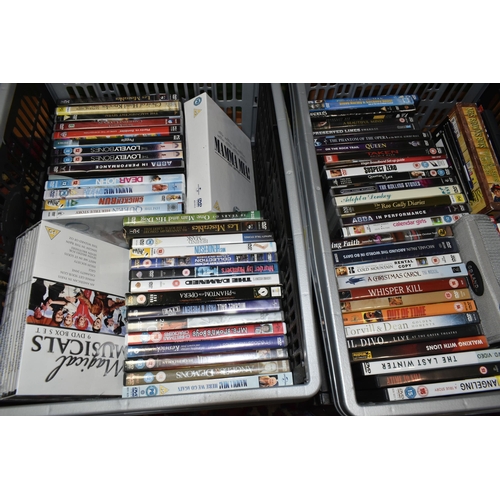 569 - TEN BOXES OF CDS, DVDS, LPS & SINGLE RECORDS containing several hundred CDs, categories include, pop... 