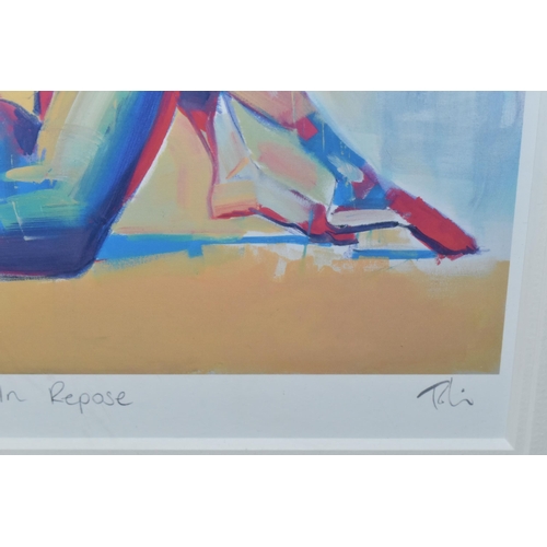 578 - TOBY MULLIGAN (BRITISH 1969) 'IN REPOSE', a signed limited edition print on paper depicting a colour... 