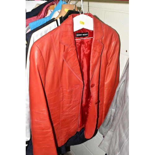 591 - A GROUP TWENTY TWO LADIES' JACKETS, GILETS AND COATS, comprising three modern 'sheepskin' coats, a s... 