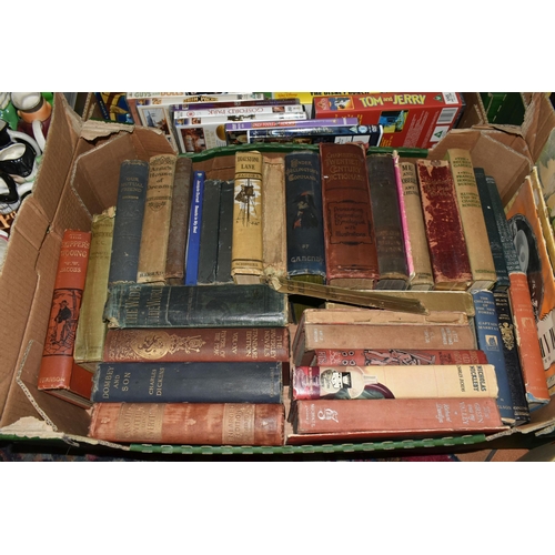 597 - SIX BOXES OF BOOKS, CDS, DVDS AND VHS TAPES, to include over seventy books, titles to include vintag... 