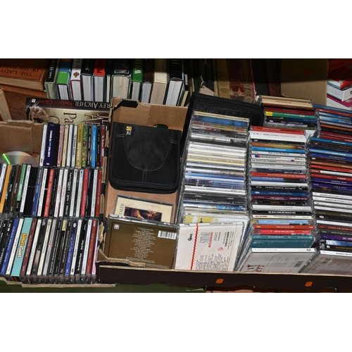 597 - SIX BOXES OF BOOKS, CDS, DVDS AND VHS TAPES, to include over seventy books, titles to include vintag... 