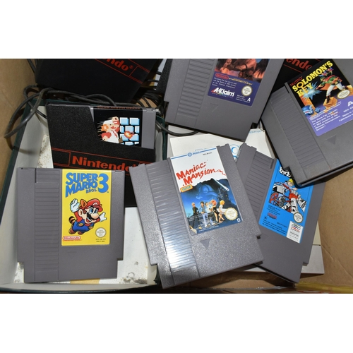 605 - NINTENDO NES CONSOLE AND GAMES, includes Super Mario Bros, Super Mario Bros 3, Double Dragon, Teenag... 