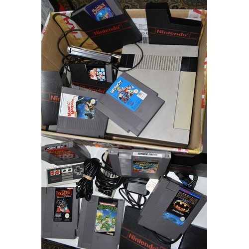 605 - NINTENDO NES CONSOLE AND GAMES, includes Super Mario Bros, Super Mario Bros 3, Double Dragon, Teenag... 