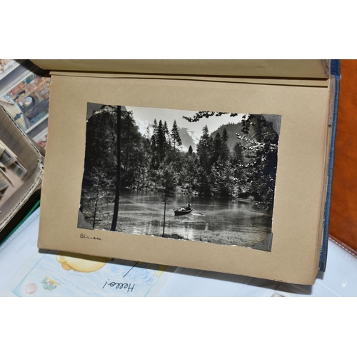 606 - ONE BOX OF EPHEMERA containing an album of 100 modern postcards including 'forever friends' transpor... 