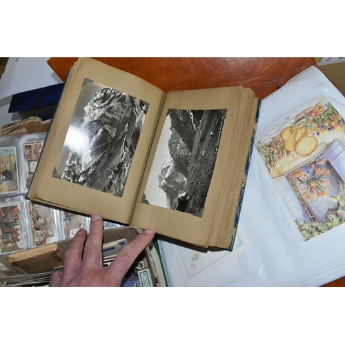 606 - ONE BOX OF EPHEMERA containing an album of 100 modern postcards including 'forever friends' transpor... 