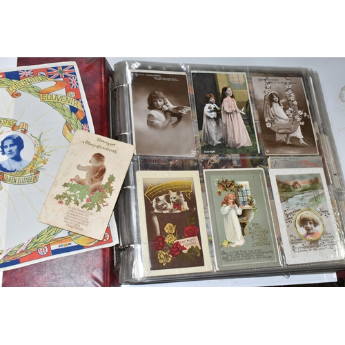 607 - TWO ALBUMS OF POSTCARDS containing approximately 800, mostly early 20th century postcards (with exce... 