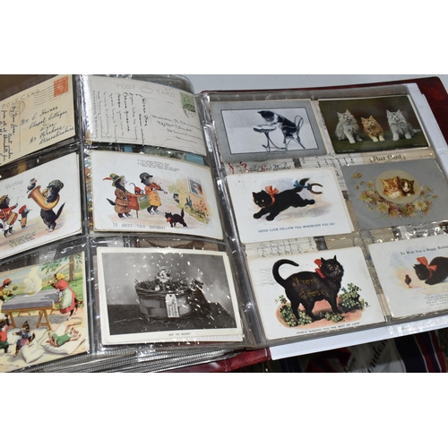 607 - TWO ALBUMS OF POSTCARDS containing approximately 800, mostly early 20th century postcards (with exce... 