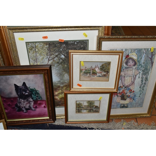 609 - A SMALL QUANTITY OF PAINTINGS AND PRINTS ETC, to include a watercolour after Pierre Combaz depicting... 