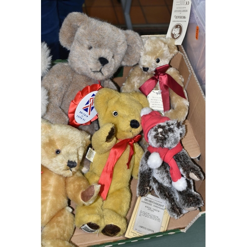 610 - ONE BOX OF VINTAGE 'MERRYTHOUGHT' TEDDY BEARS, a collection of nine bears, comprising a limited edit... 