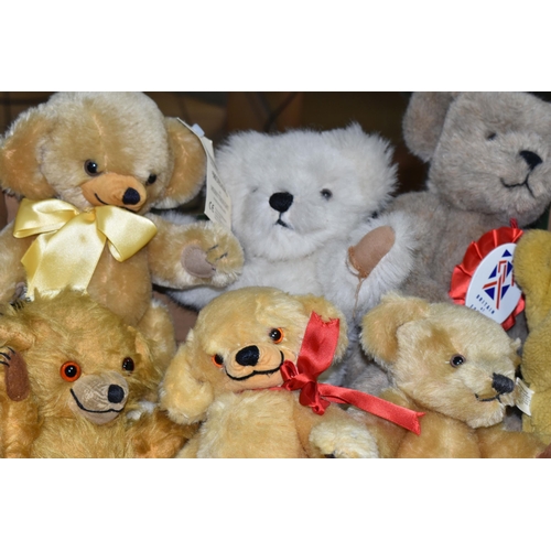 610 - ONE BOX OF VINTAGE 'MERRYTHOUGHT' TEDDY BEARS, a collection of nine bears, comprising a limited edit... 