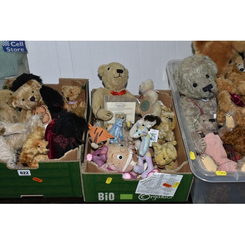 622 - THREE BOXES OF ASSORTED BEARS, to include a limited edition of only 200 growling Nonsuch Uffington B... 