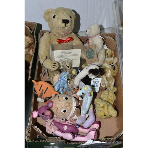 622 - THREE BOXES OF ASSORTED BEARS, to include a limited edition of only 200 growling Nonsuch Uffington B... 