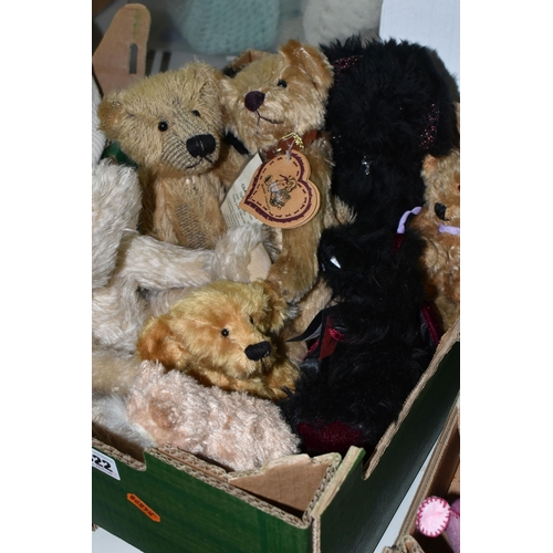 622 - THREE BOXES OF ASSORTED BEARS, to include a limited edition of only 200 growling Nonsuch Uffington B... 