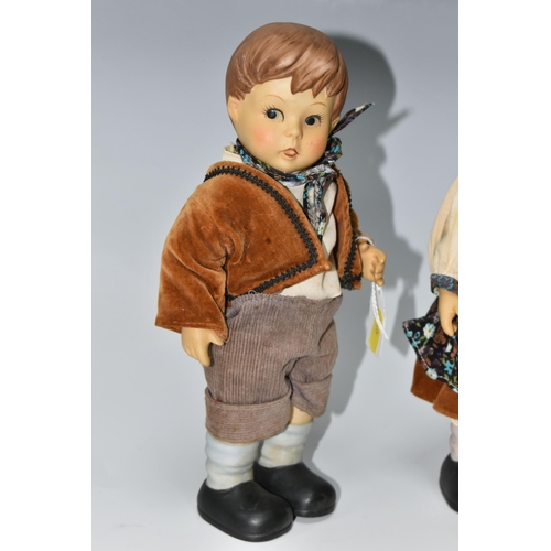 635 - A NORAH WELLINGS SAILOR DOLL, ANOTHER SIMILAR AND TWO LATE 20TH CENTURY HUMMEL STYLE DOLLS, the Nora... 