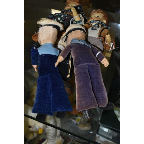 635 - A NORAH WELLINGS SAILOR DOLL, ANOTHER SIMILAR AND TWO LATE 20TH CENTURY HUMMEL STYLE DOLLS, the Nora... 