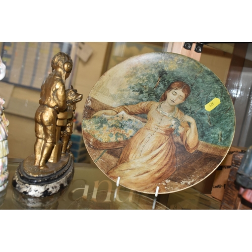 639 - TWO 19TH CENTURY STAFFORDSHIRE LADIES BOUDOIR POTS, crinoline ladies with pots underneath the skirt ... 