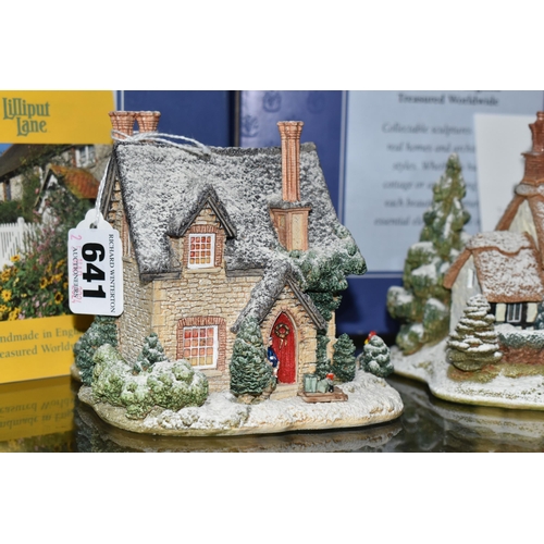 641 - EIGHT BOXED LILLIPUT LANE CHRISTMAS SPECIAL SNOW COTTAGES, comprising 1997 'Christmas Party' L2060 (... 