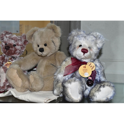 646 - FOUR CHARLIE BEARS TEDDY BEARS, comprising Connor CB35921, Liam CB173725, Laura CB104693 and Elliot ... 