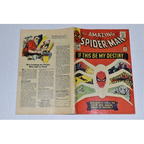 649 - AMAZING SPIDER-MAN NO. 31 MARVEL COMIC, first appearance of Gwen Stacy and Harry Osborne, comic show... 