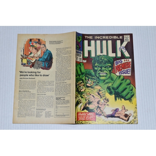 666 - THE INCREDIBLE HULK NO. 102 MARVEL COMIC, first solo Hulk comic after Tales To Astonish, comic shows... 