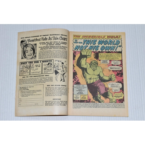 666 - THE INCREDIBLE HULK NO. 102 MARVEL COMIC, first solo Hulk comic after Tales To Astonish, comic shows... 