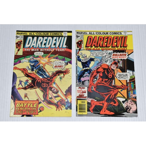 677 - DAREDEVIL NOS. 131 & 132 MARVEL COMICS, first appearance of Bullseye, comics show signs of wear, but... 