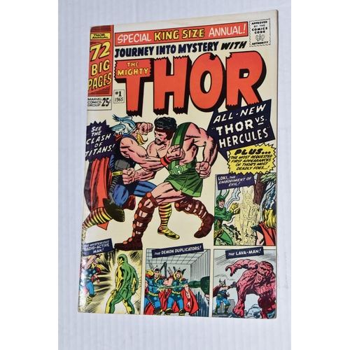 678 - THE MIGHTY THOR ANNUAL NO. 1 MARVEL COMIC, first appearance of Hercules, comic shows signs of wear, ... 