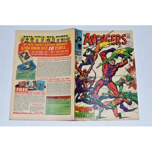 679 - AVENGERS NO. 55 MARVEL COMIC, first full appearance of Ultron, comic shows signs of wear, but all th... 