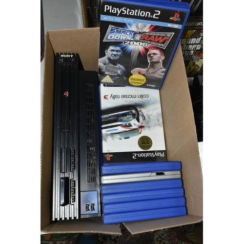 695 - SONY PLAYSTATION 2 CONSOLE AND GAMES, has over twenty games including Rayman 10th Anniversary, Sonic... 