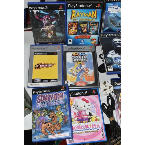 695 - SONY PLAYSTATION 2 CONSOLE AND GAMES, has over twenty games including Rayman 10th Anniversary, Sonic... 