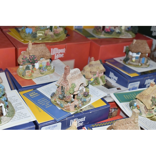 347 - TWENTY ONE BOXED LILLIPUT LANE SCULPTURES FROM THE BRITISH COLLECTION, all with deeds unless mention... 