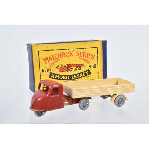 76 - TWO BOXED MOKO LESNEY MATCHBOX SERIES SCAMMELL MECHANICAL HORSE, No.10, earlier small version with r... 