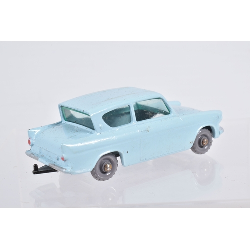 77 - SEVEN BOXED MOKO LESNEY MATCHBOX SERIES BRITISH CARS, Ford Anglia, No.7, grey plastic wheels, Austin... 