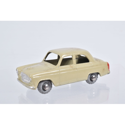 77 - SEVEN BOXED MOKO LESNEY MATCHBOX SERIES BRITISH CARS, Ford Anglia, No.7, grey plastic wheels, Austin... 