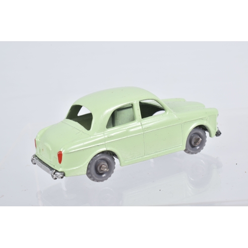 77 - SEVEN BOXED MOKO LESNEY MATCHBOX SERIES BRITISH CARS, Ford Anglia, No.7, grey plastic wheels, Austin... 