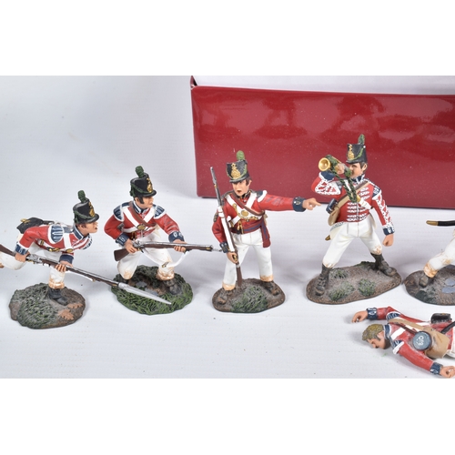 107 - EIGHT BOXED BRITAINS 1ST GEAR NAPOLEONIC WATERLOO HOUGOUMONT FIGHT IN THE COURTYARD BRITISH COLDSTRE... 