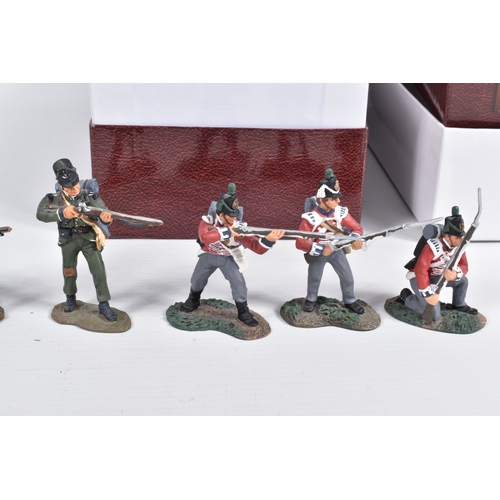 109 - EIGHT BOXED BRITAINS BRITISH NAPOLEONIC WARS WATERLOO FIGURES AND SETS, to include two Royal Artilla... 