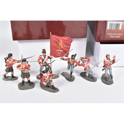 109 - EIGHT BOXED BRITAINS BRITISH NAPOLEONIC WARS WATERLOO FIGURES AND SETS, to include two Royal Artilla... 