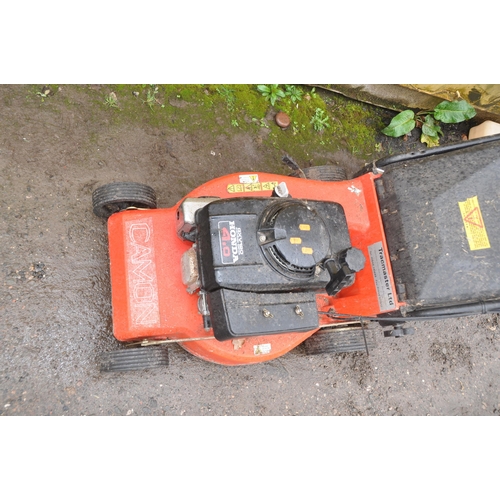 1006 - A CAMON PETROL LAWN MOWER with grass box a Honda GXV120 engine (engine pulls freely but hasn't start... 