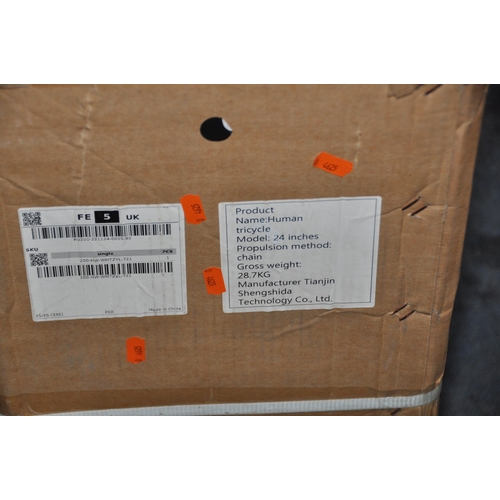 1055 - A BRAND NEW IN BOX ADULTS TRICYCLE with 24in frame (packaging open by us for photographic purposes, ... 