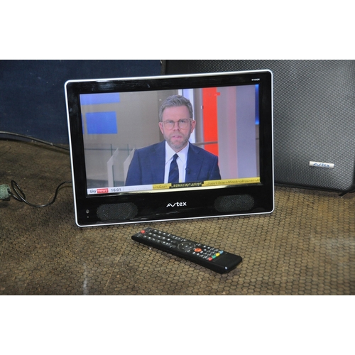 1068 - AN ASTEX W164DR 16in TV/DVD with power supply, remote and case, an Asda mini Hi Fi (both PAT pass an... 