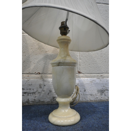 1330 - A VARIETY OF TABLE LAMPS, to include a large alabaster table lamp, six other marble/alabaster table ... 