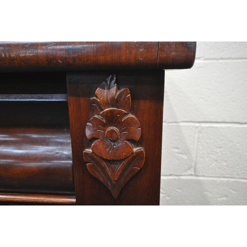 1333 - A VICTORIAN MAHOGANY SCOTCH CHEST OF FOUR DRAWERS, with floral and barley twist details, width 115cm... 