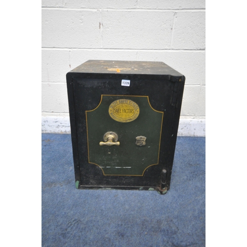 1339 - WITHY GROVE STORES, MANCHESTER, LIVERPOOL, LEEDS, A HEAVY CAST IRON SAFE, with four keys, width 46cm... 