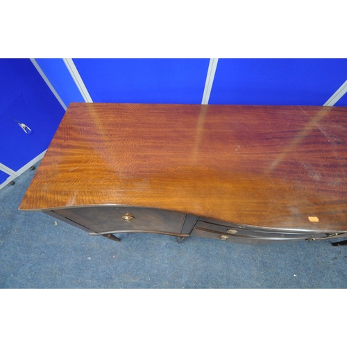 1357 - A 20TH CENTURY MAHOGANY OVAL EXTENDING DINING TABLE, with one fold out leaf, length 145cm x depth 94... 