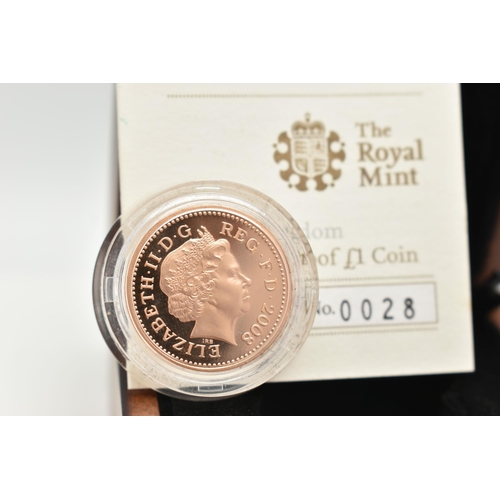 22 - A ROYAL MINT BOXED 2008 GOLD PROOF £1 COIN, 22ct gold, 19.61 grams, 22.50mm diameter, Issue 3000 wit... 