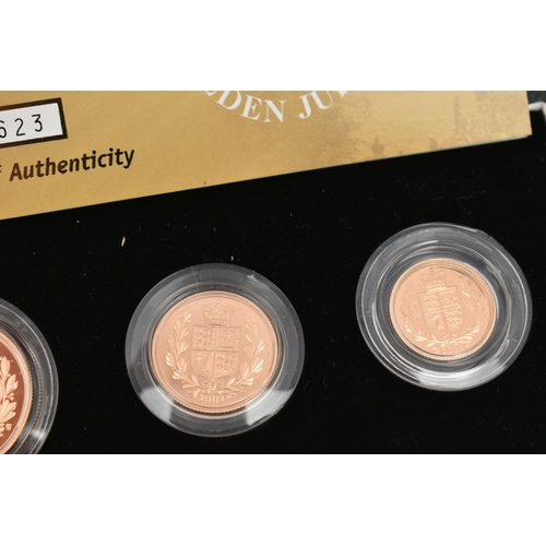 26 - A 2002 UNITED KINGDOM GOLD PROOF 4-COIN BOXED SOVEREIGN SET, (Rose Gold) including Timothy Noads Shi... 