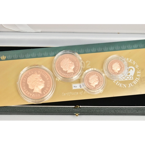 26 - A 2002 UNITED KINGDOM GOLD PROOF 4-COIN BOXED SOVEREIGN SET, (Rose Gold) including Timothy Noads Shi... 